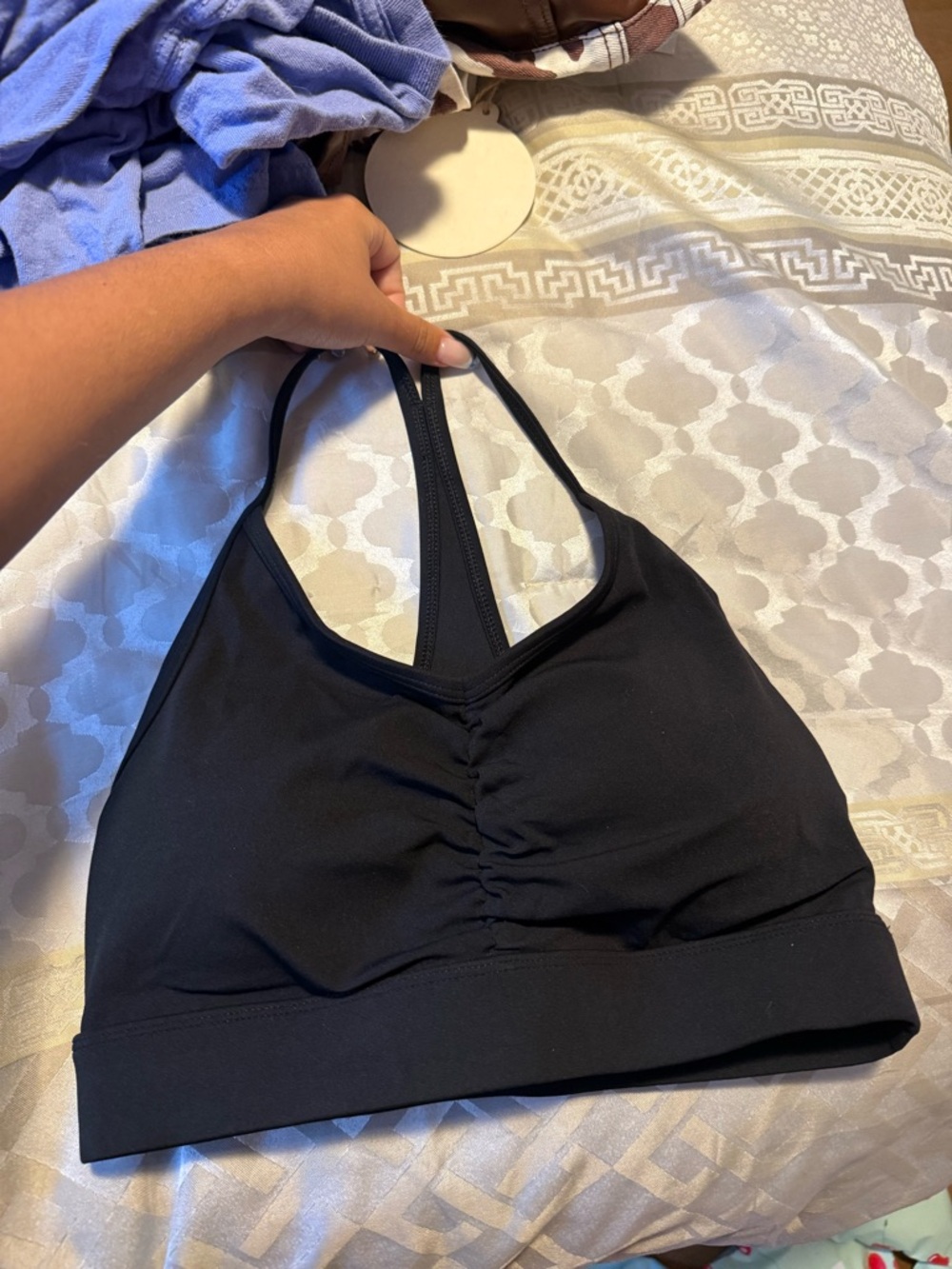 Black Racerback Seamless Bralette - Unbranded